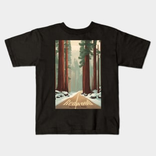 Redwood National Park Travel Poster Kids T-Shirt